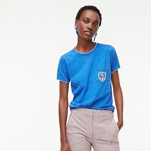 J Crew Blue T-Shirt with Anchor Pocket